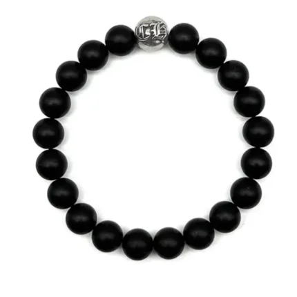 Chrome Hearts 10mm Matte Black Beaded Bracelet