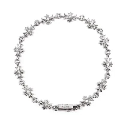 Chrome Hearts 18K White Gold Diamonds Tiny E Bracelet