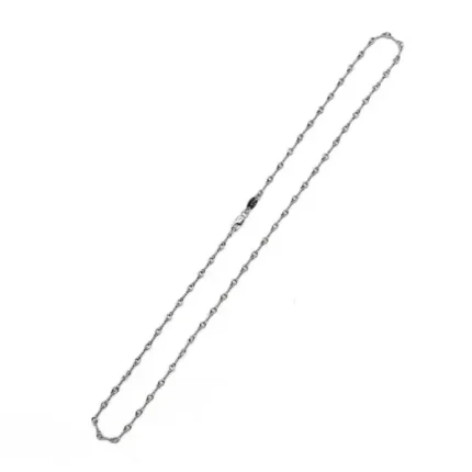 Chrome Hearts 18K White Gold Twist Chain Necklace