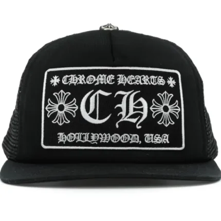 Chrome Hearts CH Hollywood Trucker Hat Black