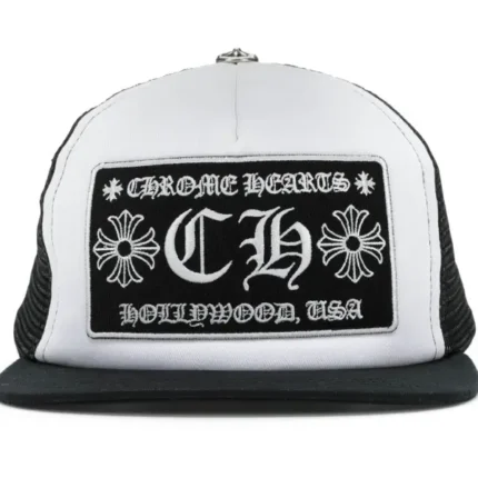 Chrome Hearts CH Hollywood Trucker Hat Black/White