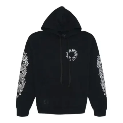 Chrome Hearts Horse Shoe Floral Hoodie Black