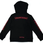 Chrome Hearts Kids Scroll Logo Hoodie Black/Red
