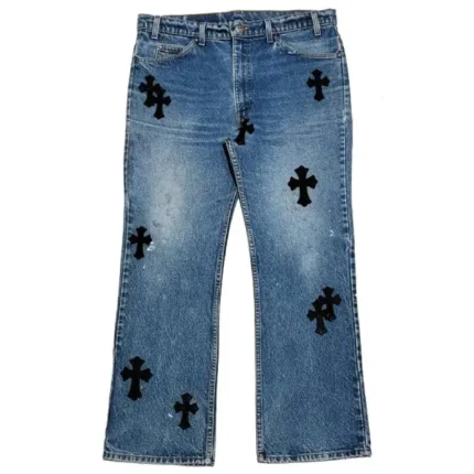 Chrome Hearts Levi's 517 Black Cross Patch Denim Jeans