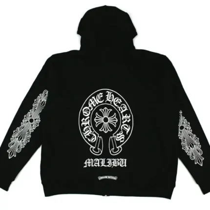 Chrome Hearts Malibu Exclusive Horse Shoe Zip Up Hoodie Black