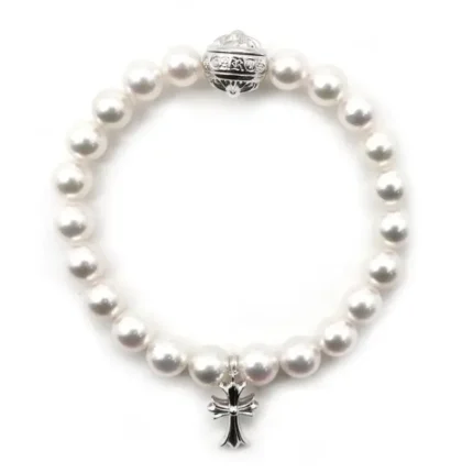 Chrome Hearts Mikimoto White Pearl Bracelet