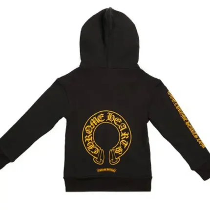 Chrome Hearts Online Exclusive Kids Zip Up Hoodie Black/Yellow
