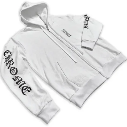 Chrome Hearts Plus Cross All Over Print Zip Up Hoodie White