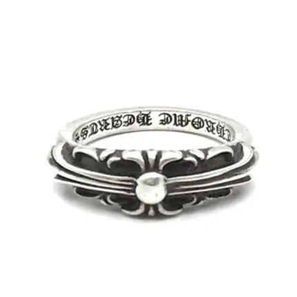 Chrome Hearts Silver Baby Classic Floral Cross Ring