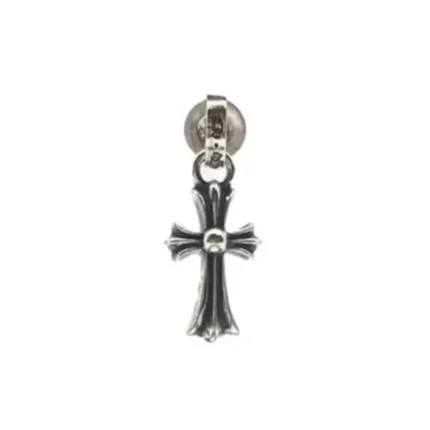 Chrome Hearts Silver Babyfat Cross Earring Drop