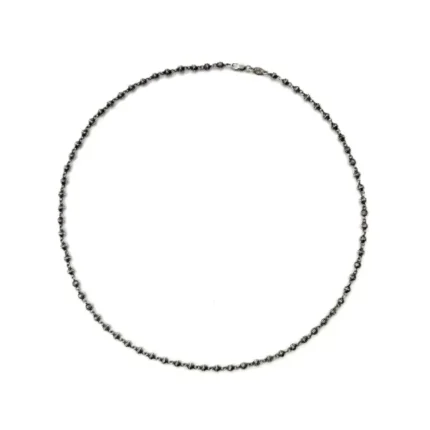 Chrome Hearts Silver Cross Ball Bead Chain Necklace