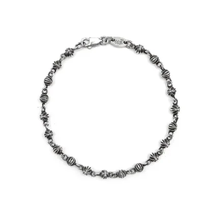 Chrome Hearts Silver Cross Bead Bracelet