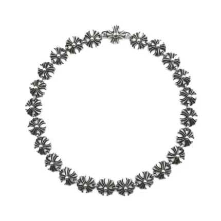 Chrome Hearts Silver Cross Collarbone Chain Necklace