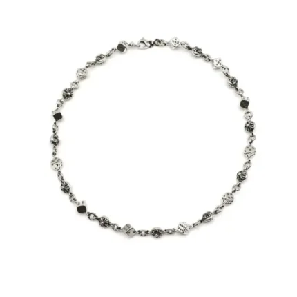 Chrome Hearts Silver Cross Dice Necklace