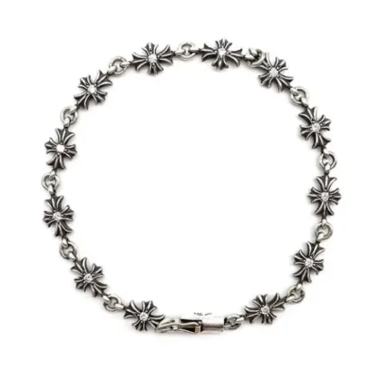 Chrome Hearts Silver Diamonds Tiny E Bracelet