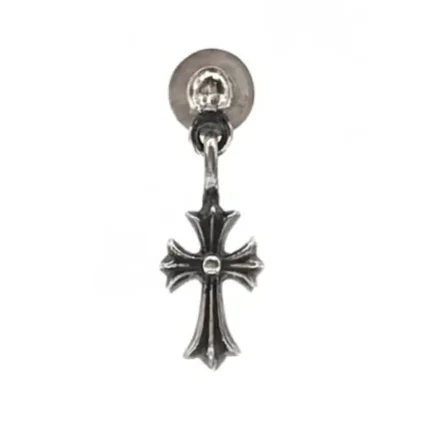 Chrome Hearts Silver Mini Cross Earring Drop