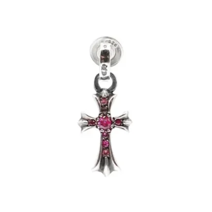 Chrome Hearts Silver Pink Saph Babyfat Earring Drop