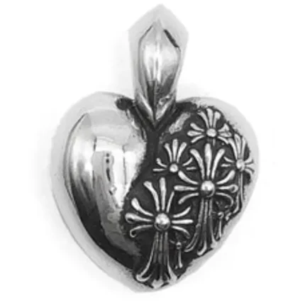 Chrome Hearts Silver R.l.P Heart Cemetery Necklace Pendant