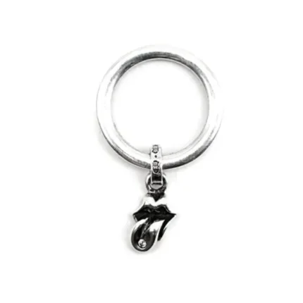 Chrome Hearts Silver Rolling Stones Single Diamonds Pendant Ring