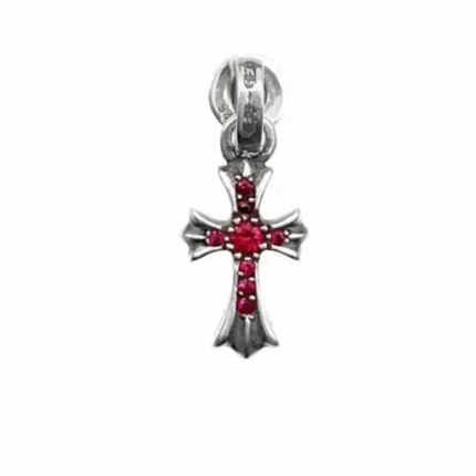 Chrome Hearts Silver Ruby Babyfat Earring Drop