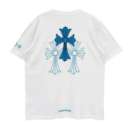 Chrome Hearts Triple Cross Logo White Short Sleeve T-shirt