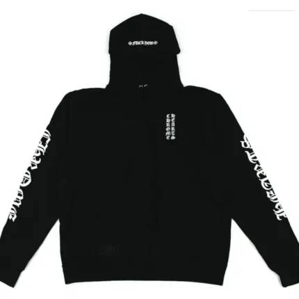 Chrome Hearts Vertical Logo FU Hood Hoodie Black/White