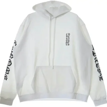 Chrome Hearts Vertical Logo Hoodie White