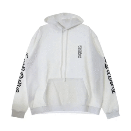 Chrome Hearts White Gothic Logo Hoodie