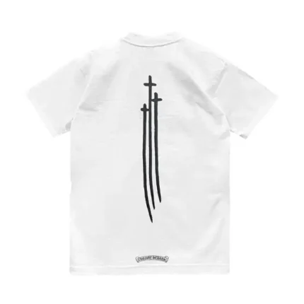 Chrome Hearts White Three Cross Logo Short Sleeve Tee